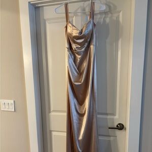 Champagne formal evening prom dress